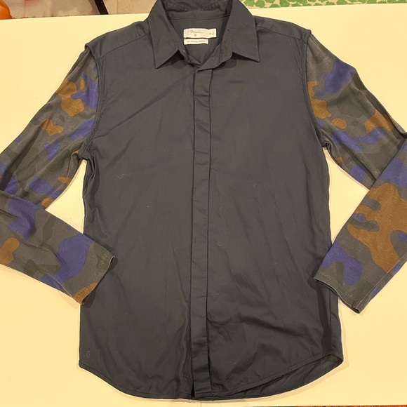 Phillip Lim Camo Sleeve Button Down - Picture 1 of 2